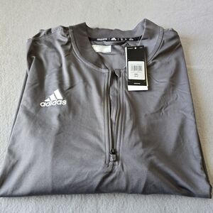 adidas Men's Grey Quarter-Zip Training Jacket